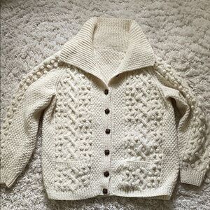Irish Cozy Cream Cable Knit Sweater